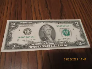 $2 2013 FEDERAL RESERVE NOTE ***STAR NOTE*** LOWER SERIAL # STARTS WITH 000 - Picture 1 of 4