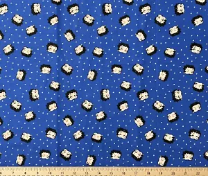 Betty Boop 2016 Polka Dot 100% Cotton Fabric 16.5"x44" Blue OOP! - Picture 1 of 1