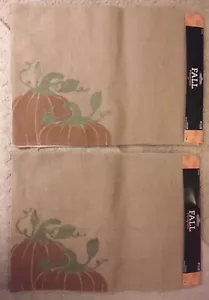 Tan Burlap Jute 4 Placemats Set Fall Autumn Seasonal Decor Harvest Pumpkin NWT - Picture 1 of 4