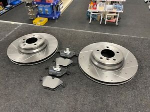 BMW 335i 335d E92 BRAKE DISC FRONT BREMBO CROSS DRILLED GROOVED BRAKE DISCS+PADS