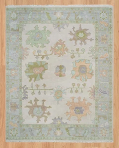Oushak Rugs | Hand Knotted Wool area Rugs | Modern Handmade Turkish knot Rugs L2 - Picture 1 of 8