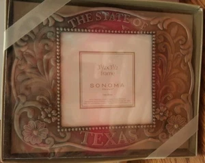 NIB Sonoma The State of Texas Metal Picture Frame 3.5 x 3.5 opening. L@@K!!! - Picture 1 of 1