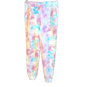 NWT Tie Dye Fleece Jogger Sweatpants Pastel Colors Girls Sz XL (14/16) - Picture 1 of 10