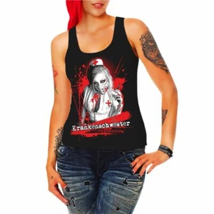Frauen Trägershirt Tank Top Krankenschwester NUR ANDERS Horror halloween girls - Bild 1 von 2