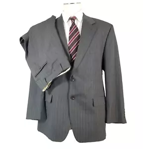 Chaps Suit Men's 46R Gray Pinstripe Wool Luxury Pants 38x31 - Picture 1 of 21