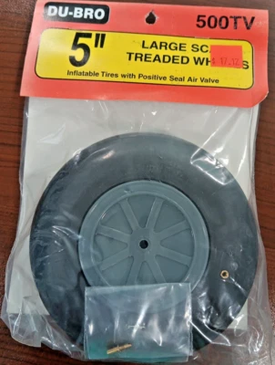 DU-BRO CAT. #550TV ~NIP!!~Large Scale Treaded Wheels 5" Diameter - Image 1 of 4