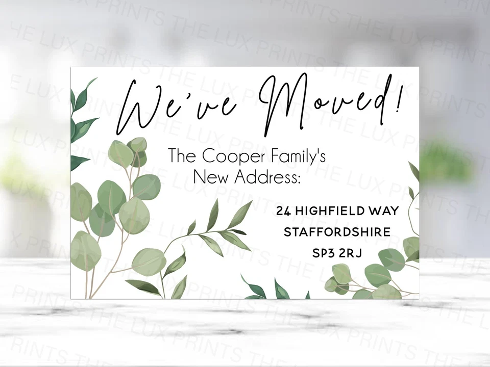 Personalised Moving House D3 Announcement Post Cards New Address Home Move Out  - Image 1 of 1