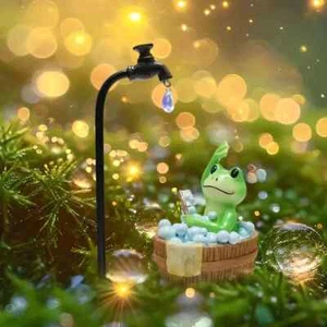 2pcs Resin Frog Garden Statue Indoor Outdoor Lawn Ideal Gift Perfect for Home - Picture 1 of 9