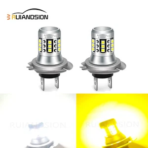 2x H7 2020 21 LED Vehicle Headlight Bulb Daytime Running Light 12V White/Yellow - Picture 1 of 11