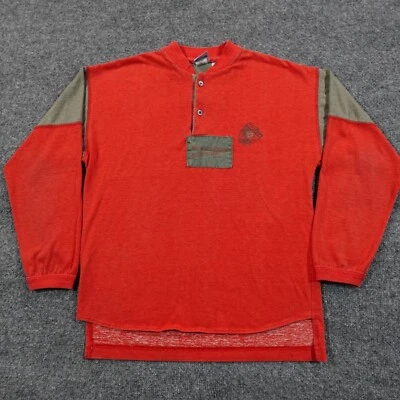 Camisa De Colección Ocean Pacific Hombres S Naranja Henley Camiseta de Béisbol Militar Años 80 13762 Foto 1 de 4