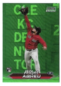 2024 Topps Stadium Club Wilyer Abreu Green Chrome Refractor Rookie Card Boston - Picture 1 of 2