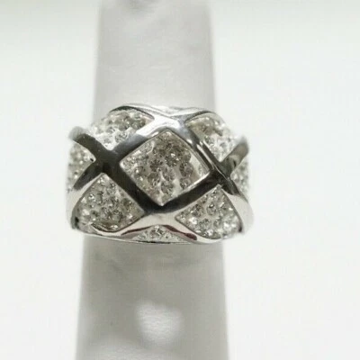 Anillo de cristal de acero por diseño - talla 6 Foto 1 de 4