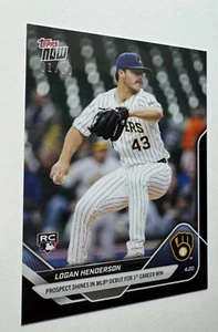 01/10* Debut de Logan Henderson - Tarjeta 2025 MLB Topps NOW® 93 Milwaukee Brewers - Imagen 1 de 4