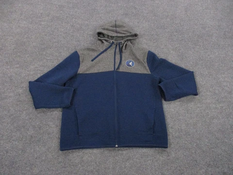 Minnesota Timberwolves Jacket Adult L Blue Gray NBA Full Zip Hooded Logo Mens Cover