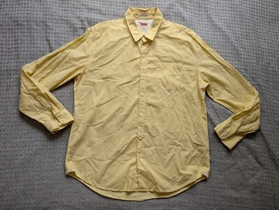Levi's Shirt Men Extra Large Yellow Slim Fit Slub Button Up Long Sleeve - Image 1 of 4