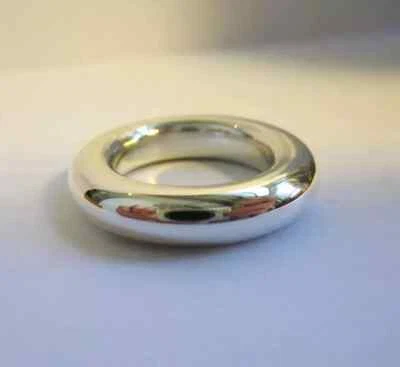 Solid Plain Rounded Band Ring 925 Sterling Silver Women Handmade Ring All Size - Image 1 of 4