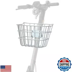 Front Bike Basket - Solid Steel Scooter Basket with Fixed Bracket, Rust-Resis - Picture 1 of 5