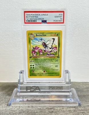 1999 Pokemon Jungle Butterfree 1st Edition D Error PSA 10 GEM MINT - Image 1 of 2