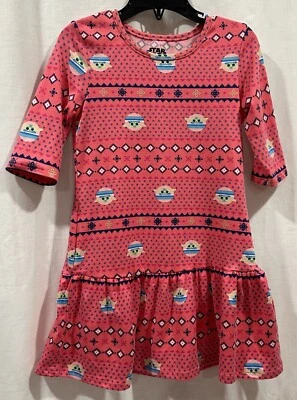 Vestido Star Wars Baby Yoda Niñas Cómodo Media Manga Coral Talla 4/5 Foto 1 de 4