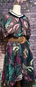 🌹 Trelise Cooper “The Flower Of Love” %100 Silk Dress Sz S (fits 8 10 12 14... - Picture 1 of 9