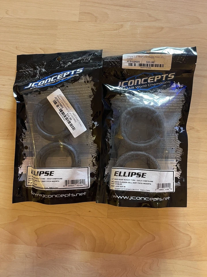 Jconcepts Ellipse Gold Clay Compound Tires for 2wd/4wd 2.2 Rear Buggy JCO319605 - Image 1 of 1