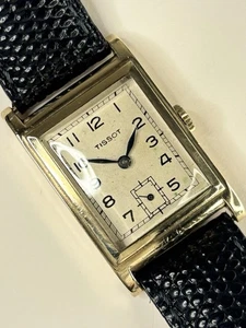 TISSOT 9ct Gold Vintage 1930’s WW2 Men’s Manual Tank Watch - Picture 1 of 7