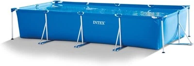 Intex Frame Pool 450x220x84cm Aufstellpool Rechteck Gartenpool Stahlrahmen Blau - Bild 1 von 3