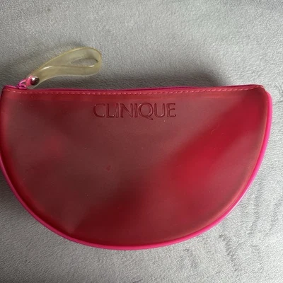 Bolsa de Maquillaje Clinique De Colección Jalea Impermeable Rosa Caliente Plástico Estuche de Cosméticos Cremallera Foto 1 de 3