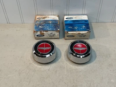 NOS 1971-1972 FORD TORINO GT COBRA MAGNUM 500 2-3/4" CENTER CAPS..OEM METAL PAIR - Image 1 of 4