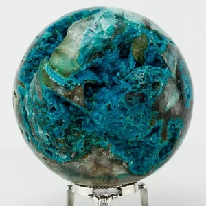 Chrysocolla In Quartz Sphere Ball Malachite Shattuckite Azurite 83mm 697g H0721 - Picture 1 of 13