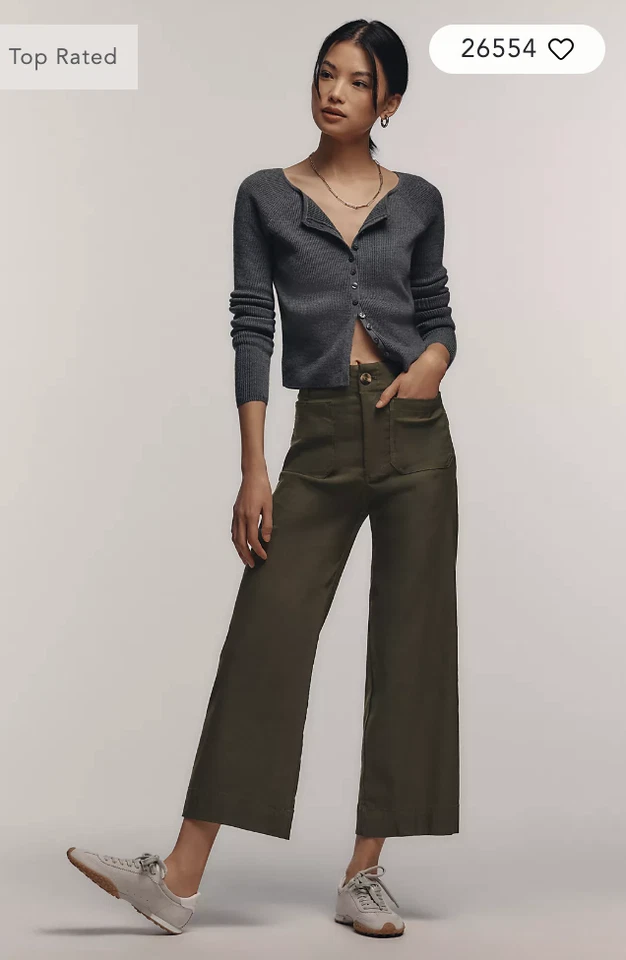 Pantalones cortos de pierna ancha The Colette Magic de tela de Maeve Dry Fern 27 - Usados 1X Foto 1 de 4