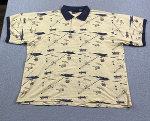 Polo Puritan Para Hombres XL Arena Dorada Beige Amarillo Cañas de Pescar Barco Señuelo Papá - Imagen 1 de 14