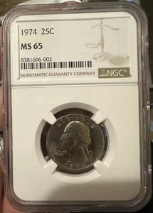 1974 Quarter MS65 No Mint Mark - Picture 1 of 4