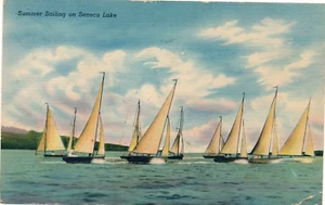 SUMMER SAILING ON SENECA LAKE, N.Y. NEW YORK. SAILBOATS/YACHTS. PEOPLE SAILING. - Picture 1 of 2
