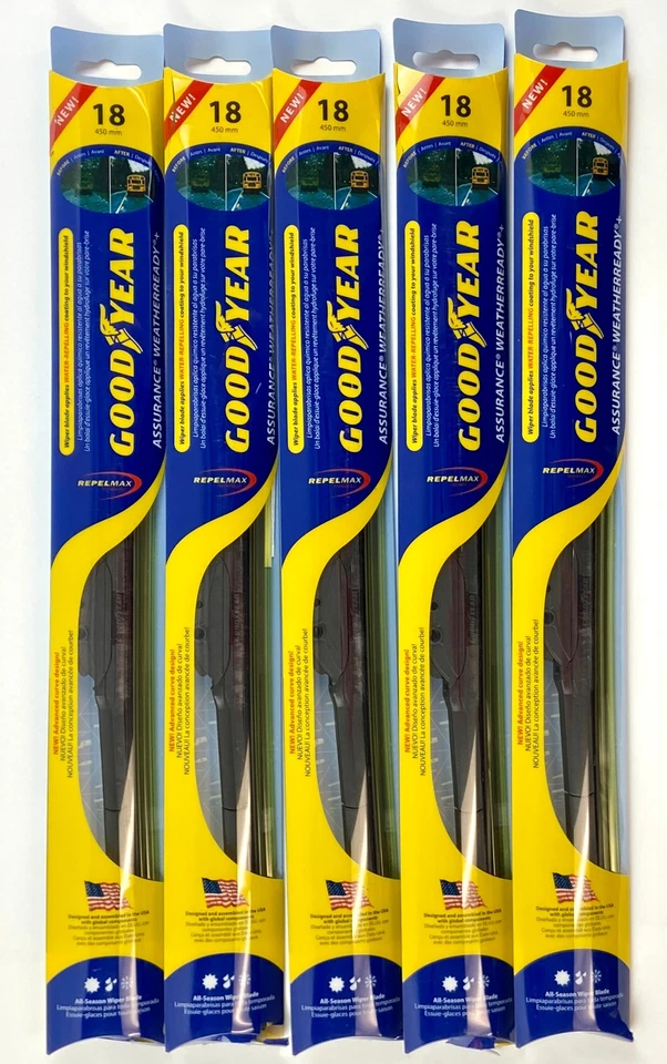 GoodYear Wiper Blade Assurance WeatherReady + RepelMax Black 18 in Set of 5 - Image 1 of 3