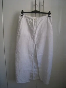 Damen Maxi Rock Leinen weiß Gr. 46 - Bild 1 von 5