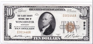 $10 1929 T1 National WINCHESTER Kentucky KY ๐บ๐ธ Higher Grade! ๐บ๐ธ Problem Free - Picture 1 of 2