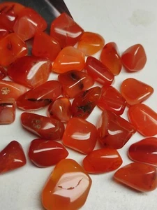 Carnelian Tumbles - Vibrant Orange Stones for Creativity and Motivation 50g LOT - Picture 1 of 5