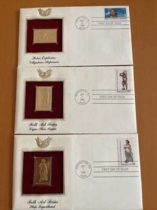 Lot Of 3 Pcs USA 1986 FDC 22K gold replica. - Picture 1 of 5