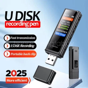 Digital Voice Recorder Support 256GB USB Recording Device with Clip MP3 Player - Picture 1 of 29