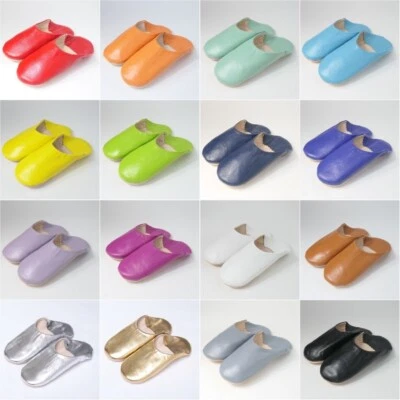 BABOUCHE / Zapatillas babouche de cuero marroquí para mujer / Marruecos / Unisex / Hechas a mano Foto 1 de 4
