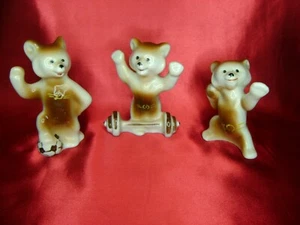 Conjunto de estatuillas de porcelana composición osos olímpicos 3 atletas Polonne Ucrania  - Imagen 1 de 5