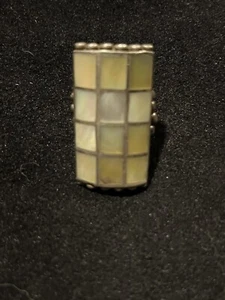 Abalone Panel Ring Size 7.5-8 Signed CTC - Picture 1 of 11