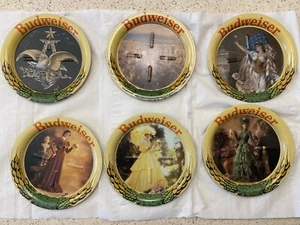 Vintage Set of 6 Budweiser Beer Metal Coasters Official Product 3.5" - Picture 1 of 3