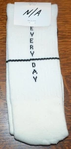 NWT!! N/A White With Black EVERYDAY Project 1 Men's Crew Socks SIZE One Size - Picture 1 of 2