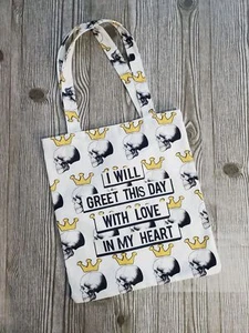 Skull/Crown Canvas Shoulder Tote - Picture 1 of 3