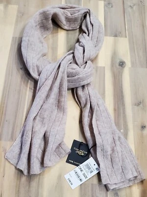 Cachecol Charter Club 100% cashmere com nervuras - urze acinzentada pérola tamanho único 66 x 12" - Imagem 1 de 4