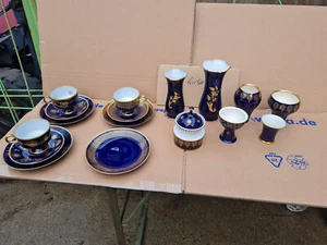 Konvolut Kobalt Blau Porzellan Vasen Teller Lichte Unterweißbach usw. - Bild 1 von 18