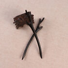 Wood Hair Sticks, 2Pcs Sandalwood Chopsticks Hair Accessory (Black)