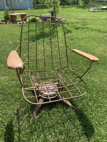 MCM Homecrest Wrought Iron Wire Bronze Springer Swivel Rocker Lounge Chair Cover